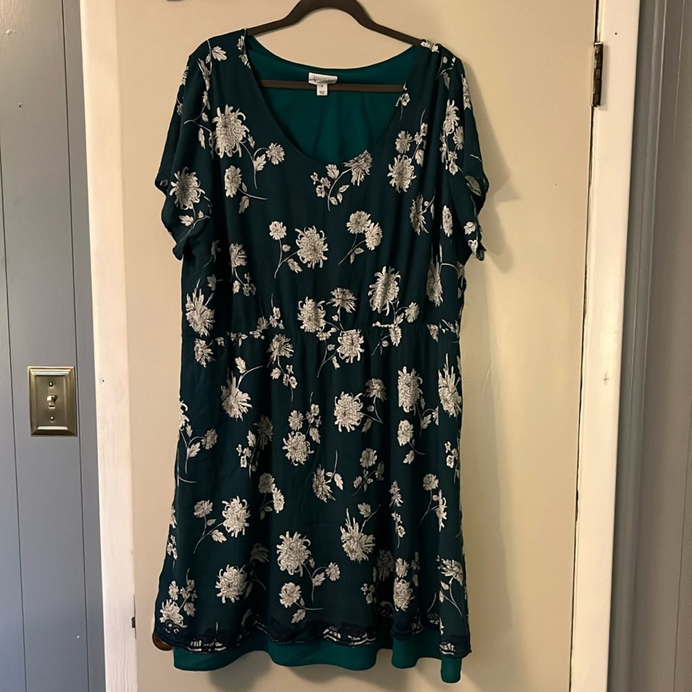 Market and Spruce green floral dress size 3x